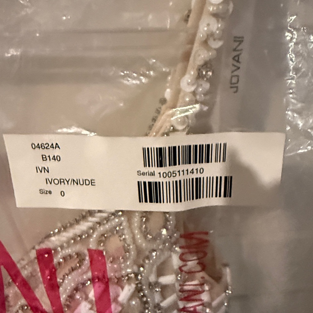 Jovani Cream Beaded Feather Mini Dress - Picture 9 of 9